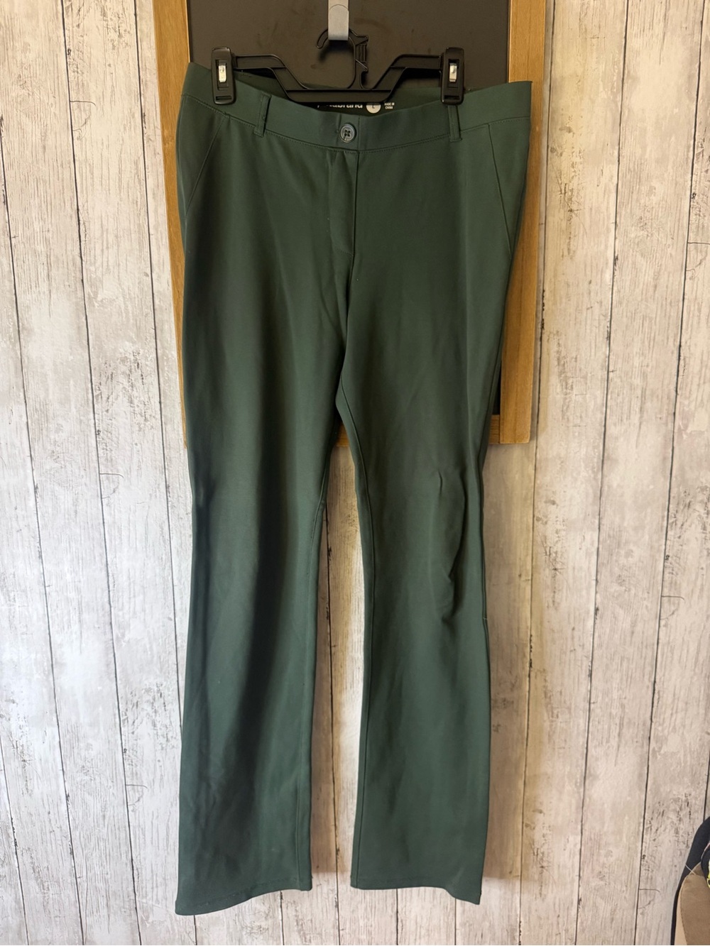 Betabrand Pants Women's Pull On Large Green Stretch Ponte Pants